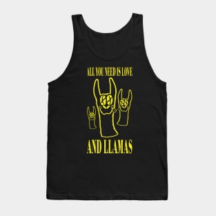 ALL YOU NEED IS LOVE AND LLAMAS Vintage Grunge Style Tank Top